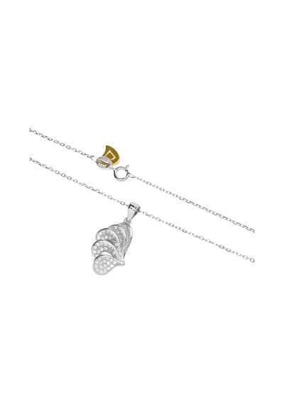 Brezza Lusso Jewelry  Diamond Seri Işıltılı Melek Kanadı Kadın Gümüş Kolye 45 CM 45 CM