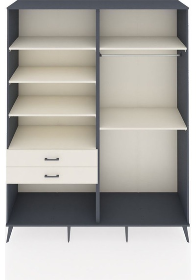 Hyperion Gardrop 6 Raflı 2 Çekmeceli 2 Askılı 176x44x221 Antrasit-aytaşı Aytaşı Hyperion Gardrop 6 Raflı 2 Çekmeceli 2 Askılı 176x44x221 Antrasit-aytaşı Aytaşı