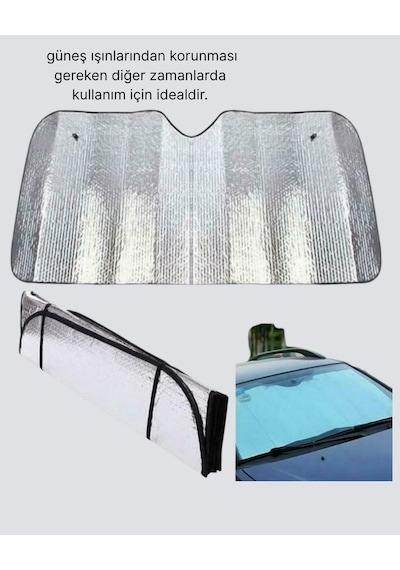 Techmrt Otomobil Güneşliği Katlanabilir Tasarım Ve Süngerli Isı Yalıtımı