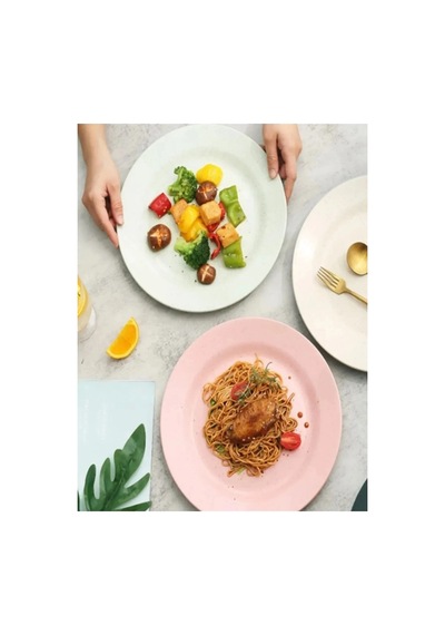 Eko 19cm 8"inch Sade Beyaz Servis Tabak 12 Adet Cafe & Restoran Servis Tabağı Pasta, Kahvaltı Beyaz