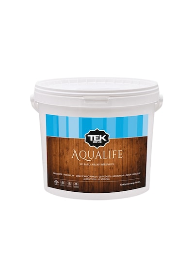 Tek Aqualife Su Bazlı Renkli Ahşap Koruyucu Vernik 15 Lt
