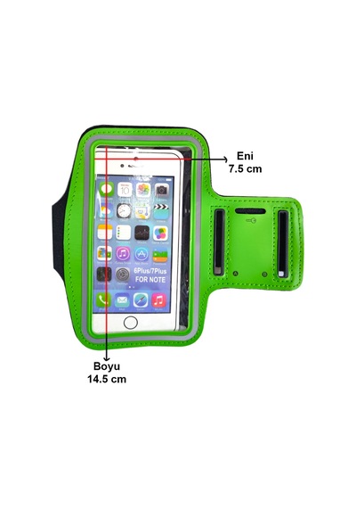 Cep Telefonu Taşıma Kılıfı 14.5cm X 7.5cm Ölçülerinde Kol Bantı Yeşil