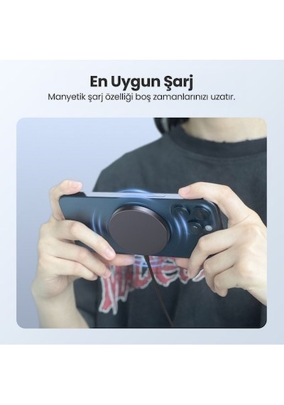 Gar281 Manyetik Kablosuz Şarj Cihazı - Apple Uyumlu iOS Ve Android Uyumlu - Yüksek Verimlilik - Siyah