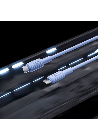 Juo JCBS271 27w Usb Type-c To Lightning Apple Uyumlu iPhone iPad Silikon Hızlı Şarj Ve Data Kablosu Mavi 1 Metre