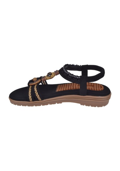 Guja Taş Detaylı Comfort Kadın Sandalet Gj-24y120-4 Siyah-siyah Siyah