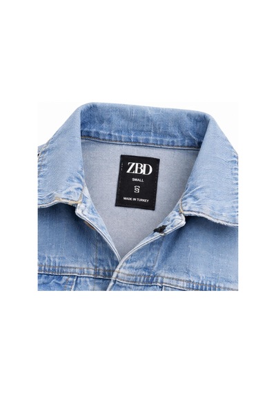 Classics Men Zbd Erkek Jean Denim Standart Kalıp Cepli Düğmeli Kot Ceket 7590 Buz Mavi