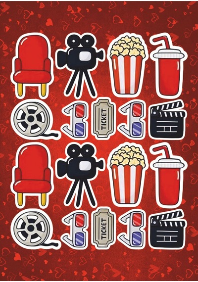 Sinema Temalı Sticker Seti Laptop Ajanda Pc Tablet Telefon Defter Etiket Bullet Journal Diğer