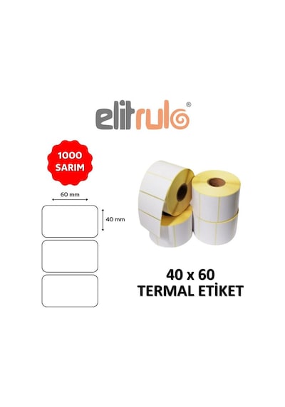 Elitrulo Barkod Etiketi 40x60 Termal - 1000 Adet