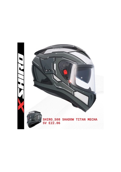 Shiro Fullface Shadow Tit Motosiklet Kaskı Kapalı Grafik