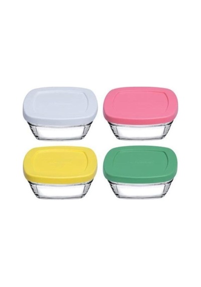 96840 Puding 4'lü Cam Saklama Kabı - 310 Ml