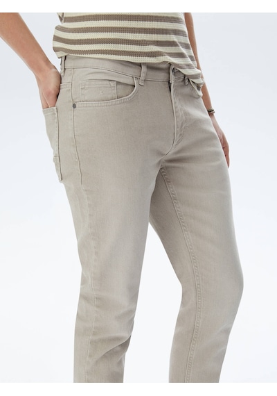 Kip Haki Slim Fit Denim Pamuk Karışımlı Pantolon Haki