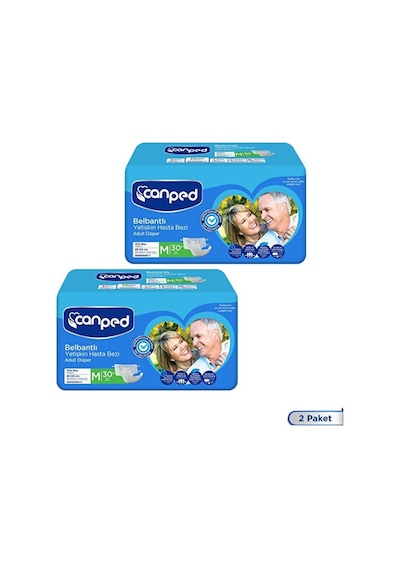 Canped Belbantlı Hasta Bezi Orta Boy Medium 60 Adet