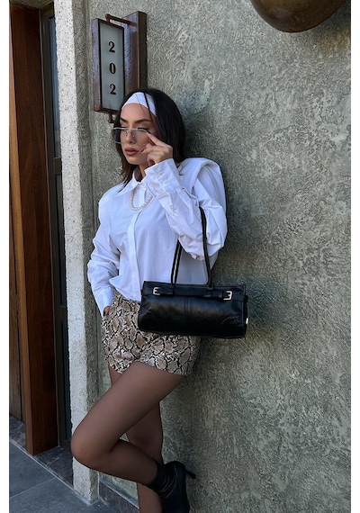 Shule Bags Enyola Vintage Baget Çanta Siyah Siyah