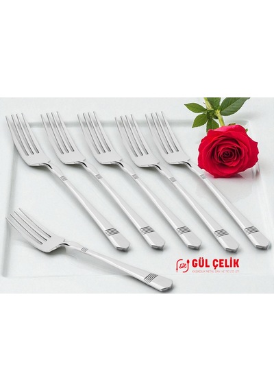 12 Kişilik Yemek Çatalı Alvina Model 304 Kalite 18/10 Paslanmaz Çelik 304 Paslanmaz Çelik