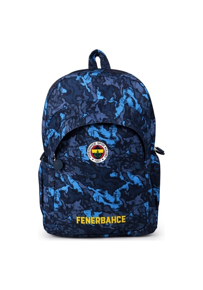 Fenerbahçe Kaligrafik Desenli Okul Sırt Çantası Taraftar Öğrenci Günlük Çanta 45x30x12 Cm Çok Renkli