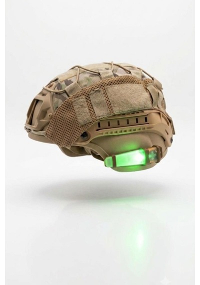 Single Sword Tactical Signal Light Kask Ve Boyun Asmalı Pilli Taktik Sinyal Lambası 12 Cm Yeşil