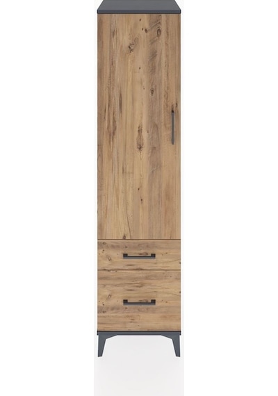 Hyperion Dolap 4 Raflı 2 Çekmeceli Tek Kapaklı 44x44x182 Antrasit-çam Antrasit Hyperion Dolap 4 Raflı 2 Çekmeceli Tek Kapaklı 44x44x182 Antrasit-çam Antrasit
