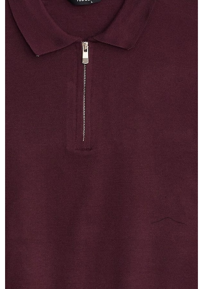 Tudors Erkek Slim Fit Dar Kesim Pamuklu Örme Triko Fermuarlı Bordo Polo Yaka Tişört-42601 Tudors Erkek Slim Fit Dar Kesim Pamuklu Örme Triko Fermuarlı Bordo Polo Yaka Tişört-42601