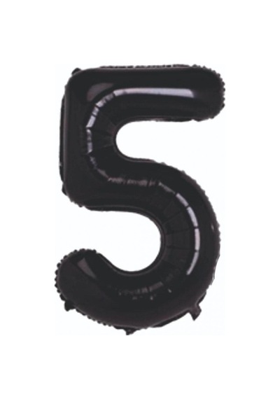 5 Rakam Siyah Folyo Balon 80 Cm