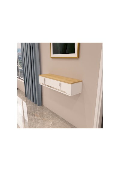 Roza 90 Cm Kapaklı, Raflı ,duvara Monte Dresuar Makyaj Masası Beyaz-safirmeşe-gümüş Safiirmeşe-gümüş Roza 90 Cm Kapaklı, Raflı ,duvara Monte Dresuar Makyaj Masası Beyaz-safirmeşe-gümüş Safiirmeşe-gümüş