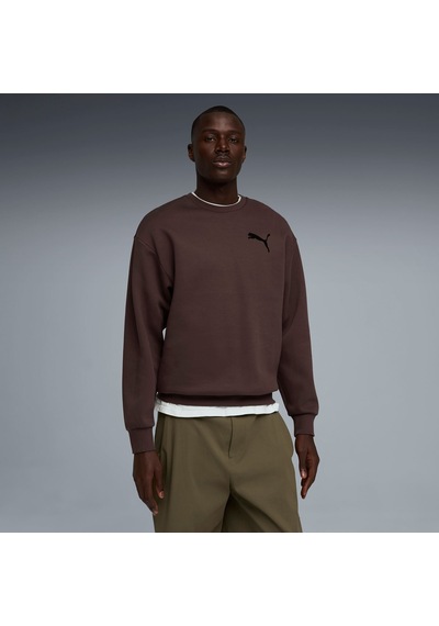Puma Essentıals Elevated Cat Logo Erkek Geniş Kesim Sweatshırt 634393 31 Kahverengi