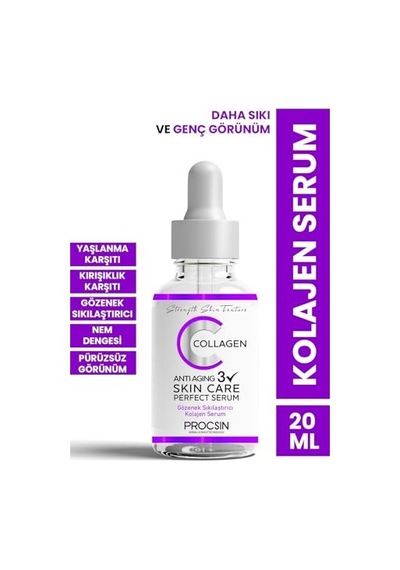 Anti-aging Kolajen Serum, Kırışıklık Karşıtı & Gözenek Sıkılaştırıcı, Yaşlanma Karşıtı & Cilt Yenileyici, Günlük Bakım, 20 Ml
