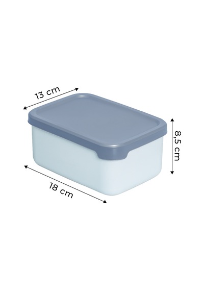 8 Li Dikdörtgen Saklama Kabı Seti 0,43ml-0,83ml-1.6l-2.6l Mikrodalga Ve Dondurucu Uyumlu Mavi