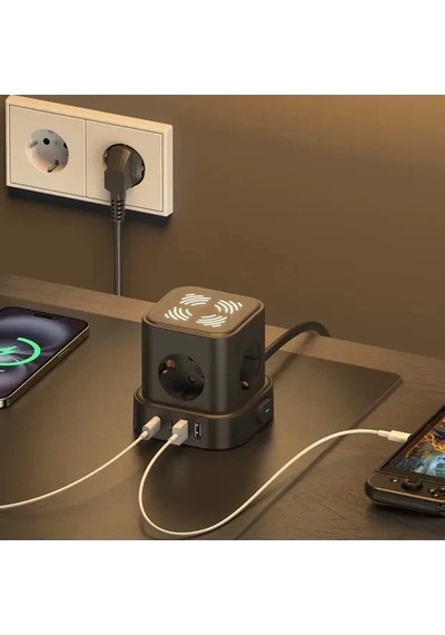 4lü Akım Korumalı Priz Gece Lambalı 2xusb 2xtype-c Çıkış Yüksek Gerilim Koruma Çoklu Priz Çoğaltıcı Diğer