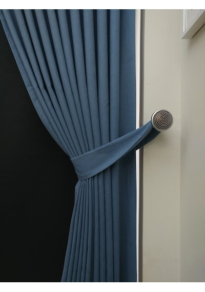 Evdepo Home Deniz Soft Pileli Fon Perde Indigo Mavi