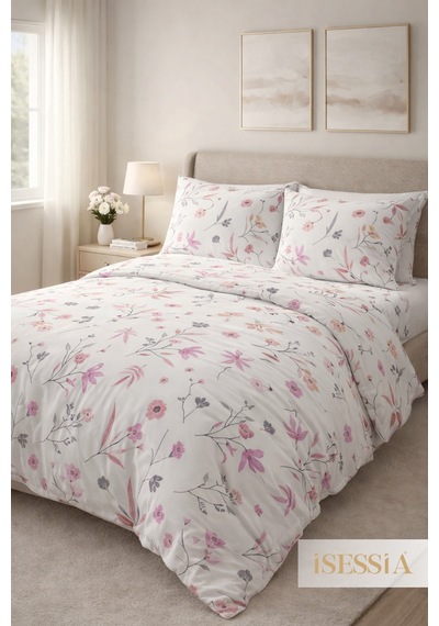 Fiora Çift Kişilik Çarşaflı Nevresim Takımı 200 X 240 Cm Pembe