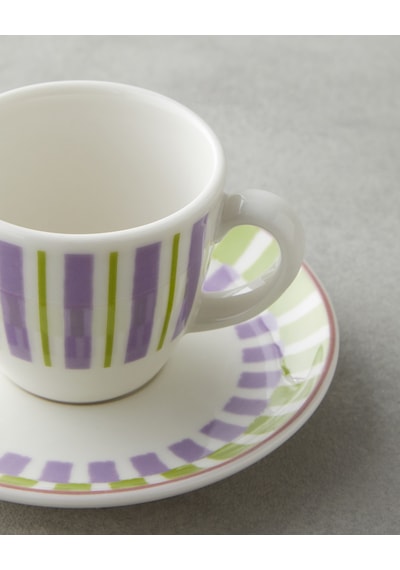 English Home Arian Bone Porselen 4 Parça 2 Kişilik Kahve Fincan Takımı 90 Ml Yeşil-mor Yeşil-mor