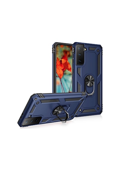 Samsung Uyumlu Galaxy S21 Plus Kılıf Sofya Yüzüklü Korumalı Kılıf