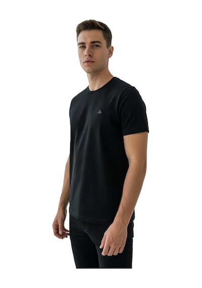 Lacaton 26-3330 Normal Beden Bisiklet Yaka T-shirt Siyah Siyah