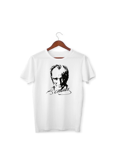Kidsmadamiko Atatürk Baskılı Erkek Çocuk Tişört 5-14 Yaş Beyaz