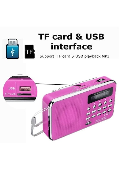 Ultratekno L-938 Şarjlı Taşınabilir Fm Radyo Dijital Ekranlı Usb/tf/sd/aux Destekli Bl-5c Bataryalı Cep Radyosu