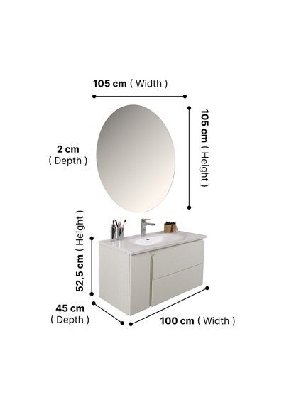Kobos Future 100 Cm Banyo Dolabı Seti Bianco Beyaz Kobos Future 100 Cm Banyo Dolabı Seti Bianco Beyaz