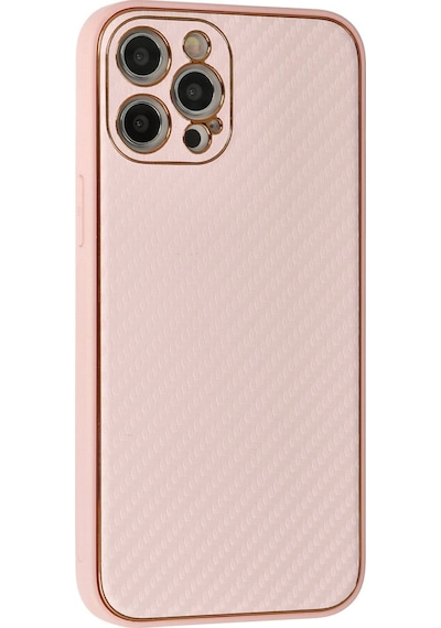 Apple  Uyumlu  iPhone 12 Pro Kılıf Coco Karbon Silikon Pembe
