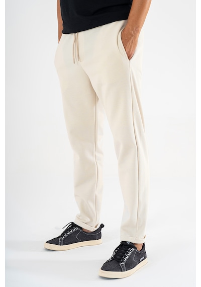 Souris Erkek Krem Modern Fit Casual Jogger Pantolon Pike Dokulu Mevsimlik