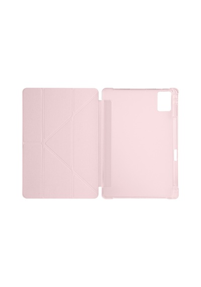 Lenovo Idea Tab Plus 12.1 2025 Tb361fu-tb361zu Uyumlu Kalem Bölmeli Dönebilen Üçgen Standlı Tri Folding Tablet Kılıfı - Rose Gold - T42077