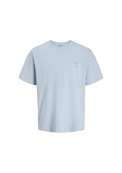 Jack & Jones Erkek Gögüs Baskili Bisiklet Yaka Tisört - Corals - 12288345 Mavi