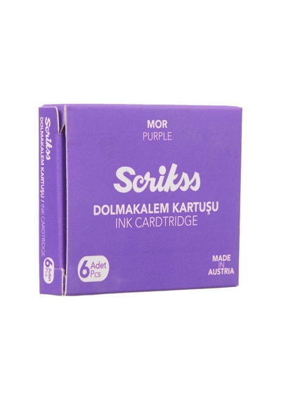 Scrikss Kartuş Dolma Kalem Kartuşu 6'lı Paket Mor ---
