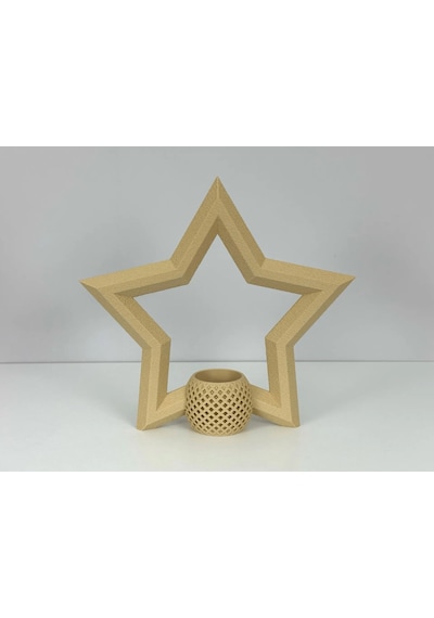 3d Baskı Yıldız Tealight Mumluk 18 Cm Ayrı Mum Hazneli Dekoratif Yıldız Şamdan Yeni Yıl Masa Süsü Diğer