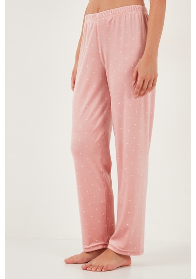 Lela Desenli Regular Fit Bisiklet Yaka Uzun Kollu Bayan Pijama Takımı 65713312 Pudra Lela Desenli Regular Fit Bisiklet Yaka Uzun Kollu Bayan Pijama Takımı 65713312 Pudra