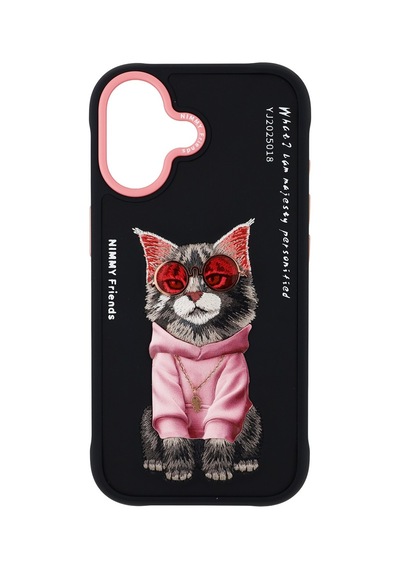 Apple Uyumlu iPhone 17 3d Gerçek Nakış İşlemeli Zincir Ve Gözlük Detaylı Maine Coon Kedi Desenli Kılıf Şeffaf Apple Uyumlu iPhone 17 3d Gerçek Nakış İşlemeli Zincir Ve Gözlük Detaylı Maine Coon Kedi Desenli Kılıf Şeffaf