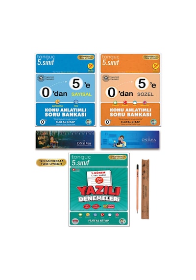 Tonguç Akademi 5. Sınıf 0 Dan 5 E Konu Anlatımlı Soru Bankası - 1. Dönem Yazılı Denemeleri Tüm Dersler Set 3 Kitap