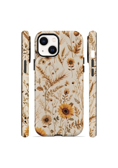 Velvoria Valestra Sepya Kır Çiçeği Apple iPhone Uyumlu 15 Darbe Korumalı Kılıf Valestra Select - Sepya Kır Çiçeği