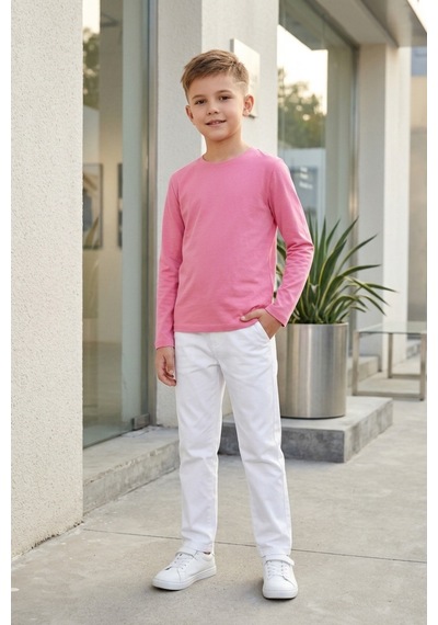 Kiagu Erkek Çocuk Uzun Kollu Basic Düz Tişört %100 Pamuk Bisiklet Yaka T-shirt 2-13 Yaş Pembe Kiagu Erkek Çocuk Uzun Kollu Basic Düz Tişört %100 Pamuk Bisiklet Yaka T-shirt 2-13 Yaş Pembe