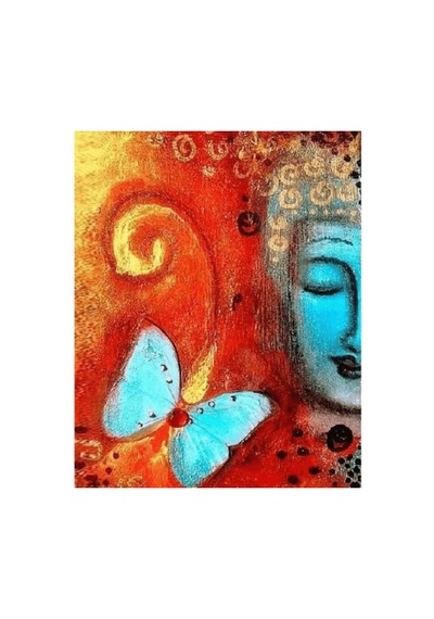 Budizm Felsefesi Sayılarla Boyama Seti - Çerçeveli, 40x50cm