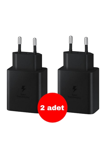 2 Adet Samsung Uyumlu 45w Typec Çıkışlı Süper Fast Adaptör Şarj Başlık