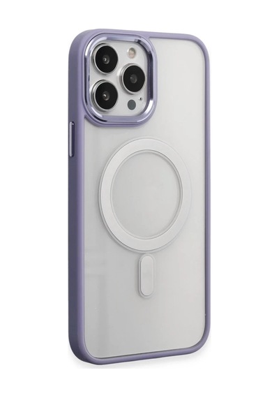 Apple Uyumlu iPhone 15 Pro Uyumlu Kılıf Room Magneticsafe Silikon - Lila